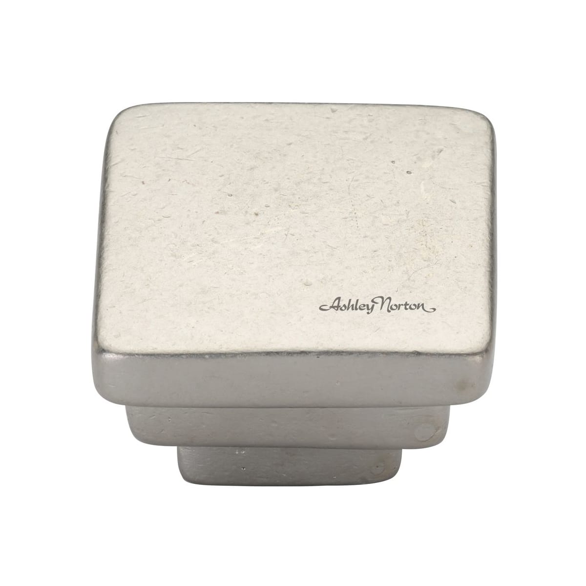 Ashley Norton - WL.3672 11/2 - Solid Bronze Square Step 1-1/2 Inch Square Cabinet Knob in White Bronze