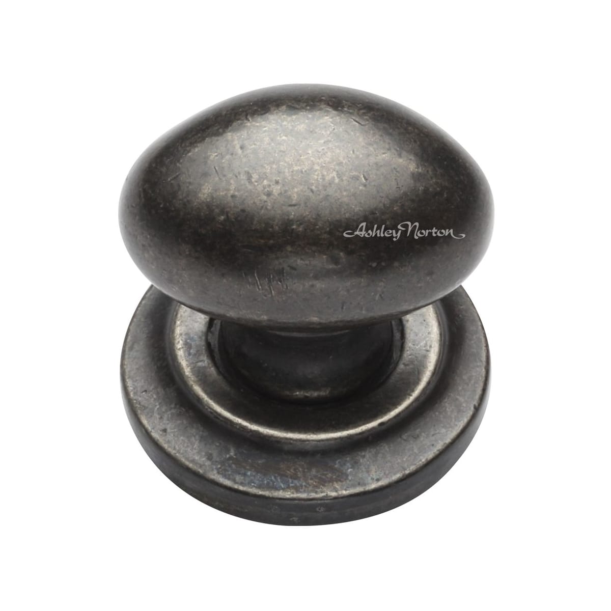 Solid Bronze Oval 1-1/4 Inch Oval Cabinet Knob with Backplate