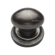 Solid Bronze Oval 1-1/4 Inch Oval Cabinet Knob with Backplate