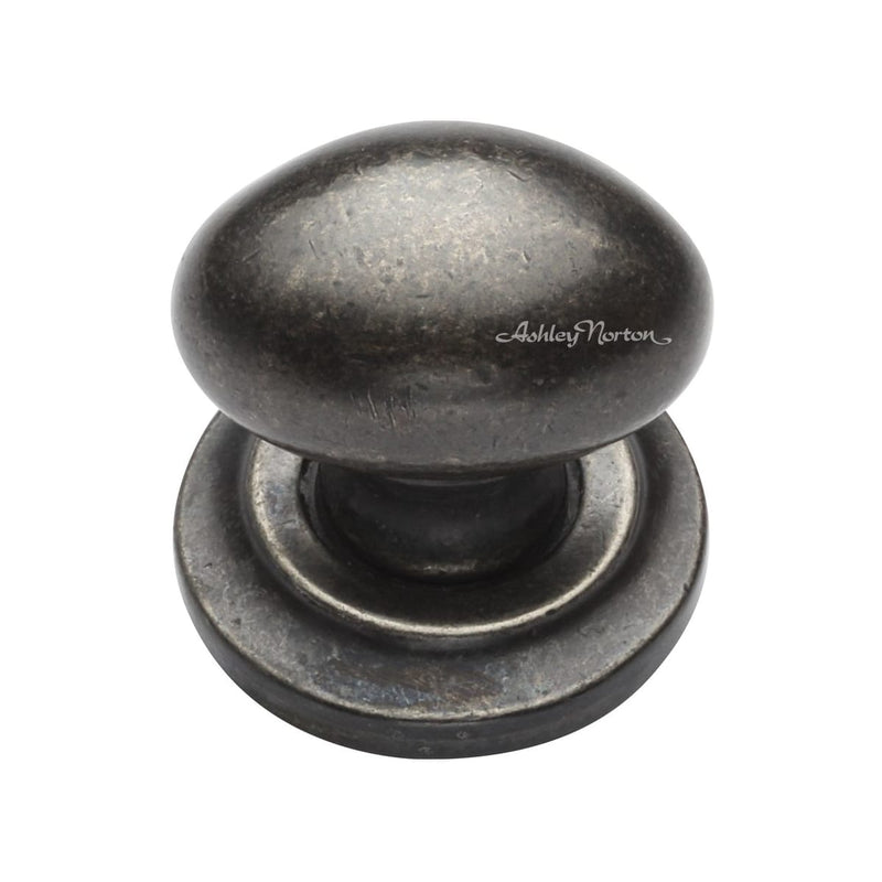 Solid Bronze Oval 1-1/4 Inch Oval Cabinet Knob with Backplate