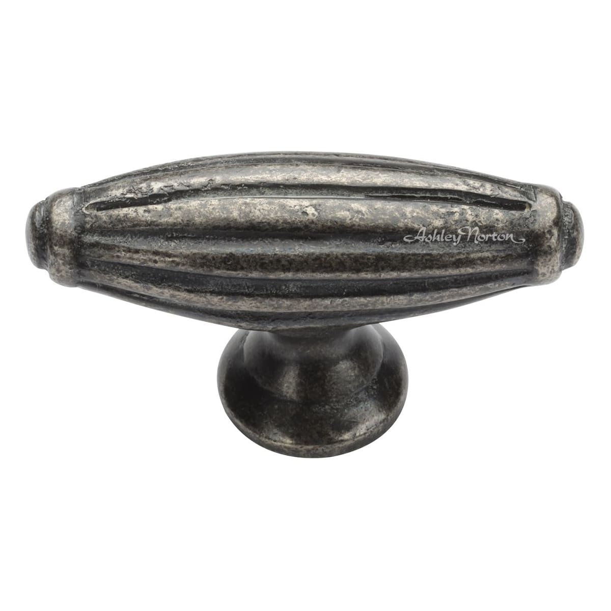 Solid Bronze Large Reeded 2-7/8 Inch Oval Cabinet Knob