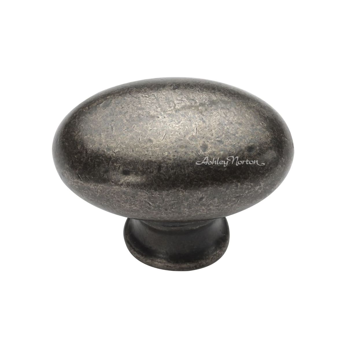 Solid Bronze 1-1/2 Inch Rustic Oval Egg Cabinet Knob / Drawer Knob