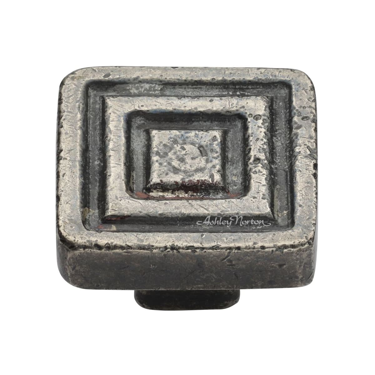 Ashley Norton - WM.3980 11/4 - Solid Bronze Rustic Deco 1-1/4 Inch Square Cabinet Knob in White Medium