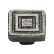 Ashley Norton - WM.3980 11/4 - Solid Bronze Rustic Deco 1-1/4 Inch Square Cabinet Knob in White Medium