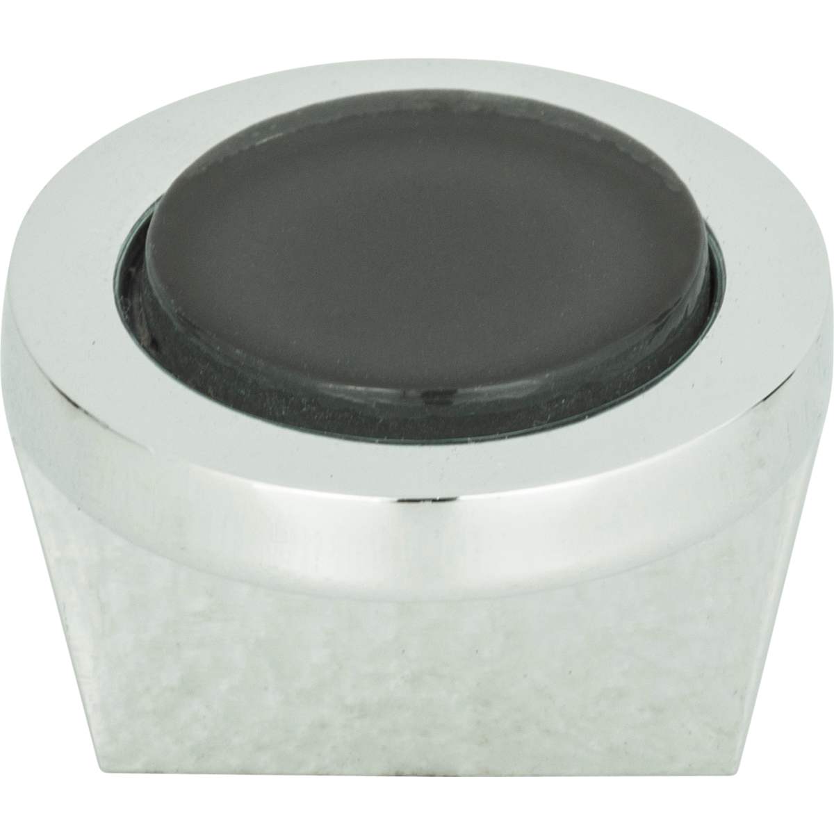 Atlas Homewares - 229-BLK-CH - Spa 1-1/4 Inch Mushroom Cabinet Knob in Black / Polished Chrome