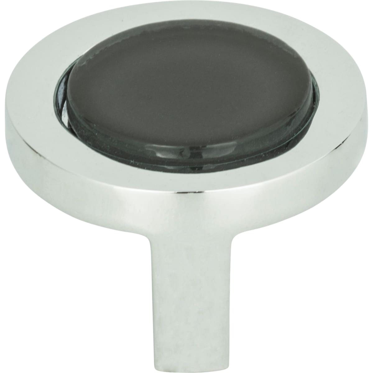 Atlas Homewares - 229-BLK-CH - Spa 1-1/4 Inch Mushroom Cabinet Knob in Black / Polished Chrome