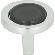 Atlas Homewares - 229-BLK-CH - Spa 1-1/4 Inch Mushroom Cabinet Knob in Black / Polished Chrome