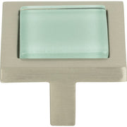 Atlas Homewares - 230-GR-BRN - Spa 1-3/8 Inch Square Cabinet Knob in Green / Brushed Nickel