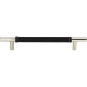 Atlas Homewares - 281-BL-CH - Zanzibar 6-5/16 Inch Center to Center Bar Cabinet Pull in Black / Polished Chrome