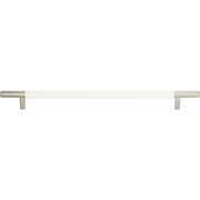 Atlas Homewares - 282-WT-SS - Zanzibar 11-5/16 Inch Center to Center Bar Cabinet Pull in White / Stainless Steel