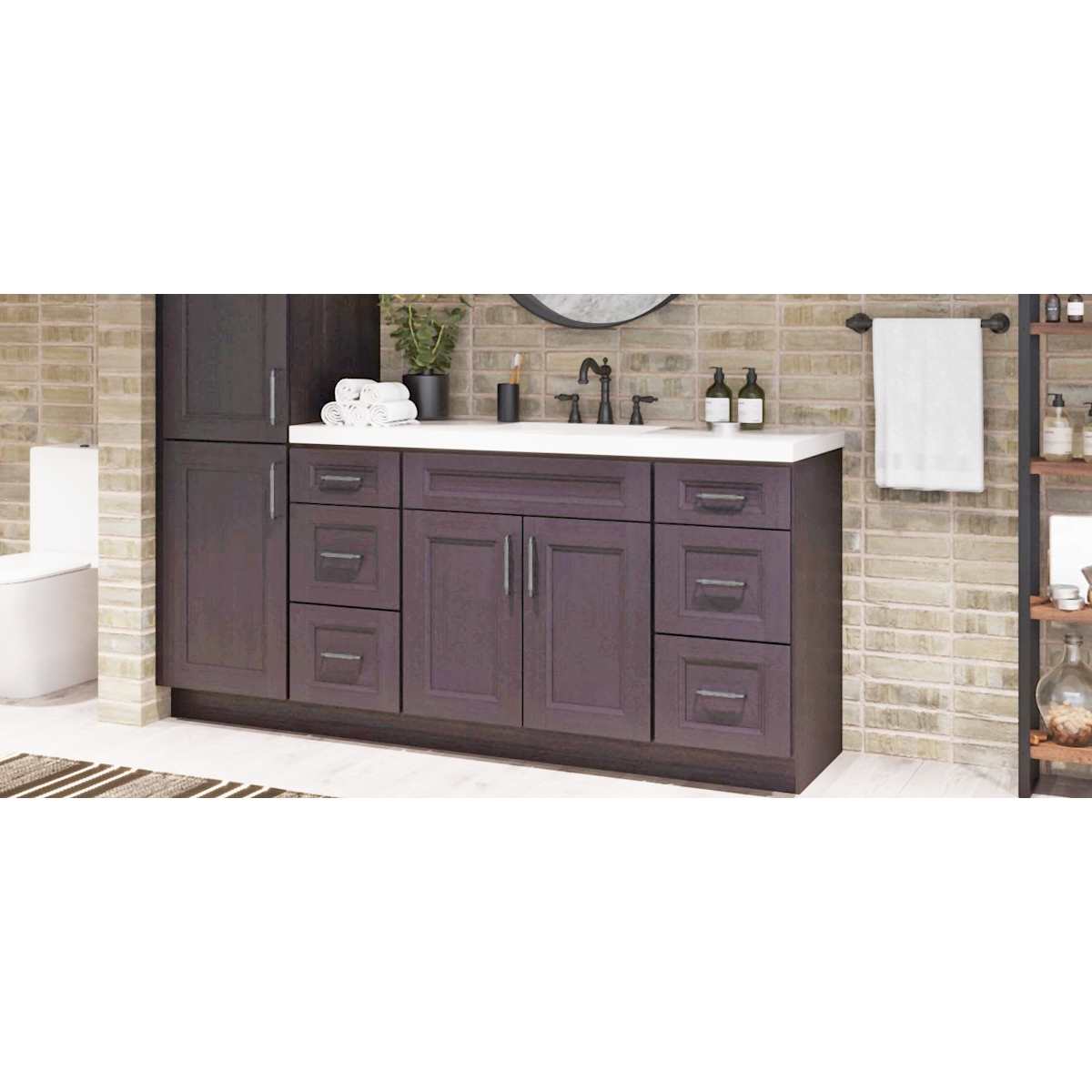 Jeffrey Alexander - 537-160SN - Bremen 2 - 6-5/16" Center to Center American Country Industrial Barrel Cabinet Handle / Drawer Pull in Satin Nickel