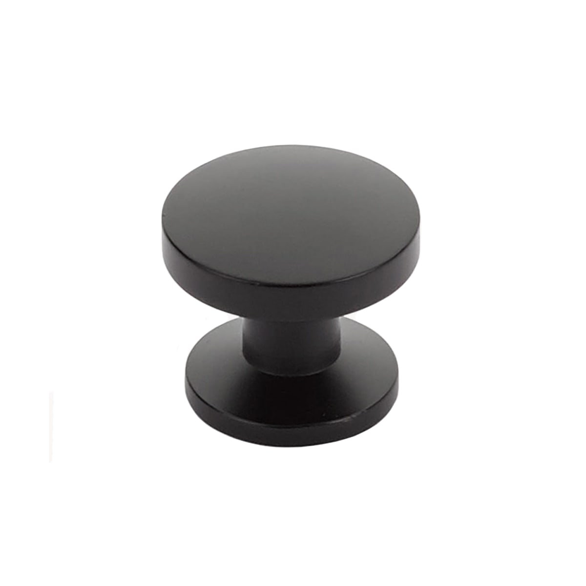 Schaub and Company - 211-MB - Northport 1-3/8" Modern Flat Disc Round Maritime Nautical Mushroom Cabinet Knob / Drawer Knob in Matte Black