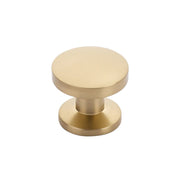 Schaub and Company - 211-SSB - Northport 1-3/8" Modern Flat Disc Round Maritime Nautical Mushroom Cabinet Knob / Drawer Knob in Signature Satin Brass