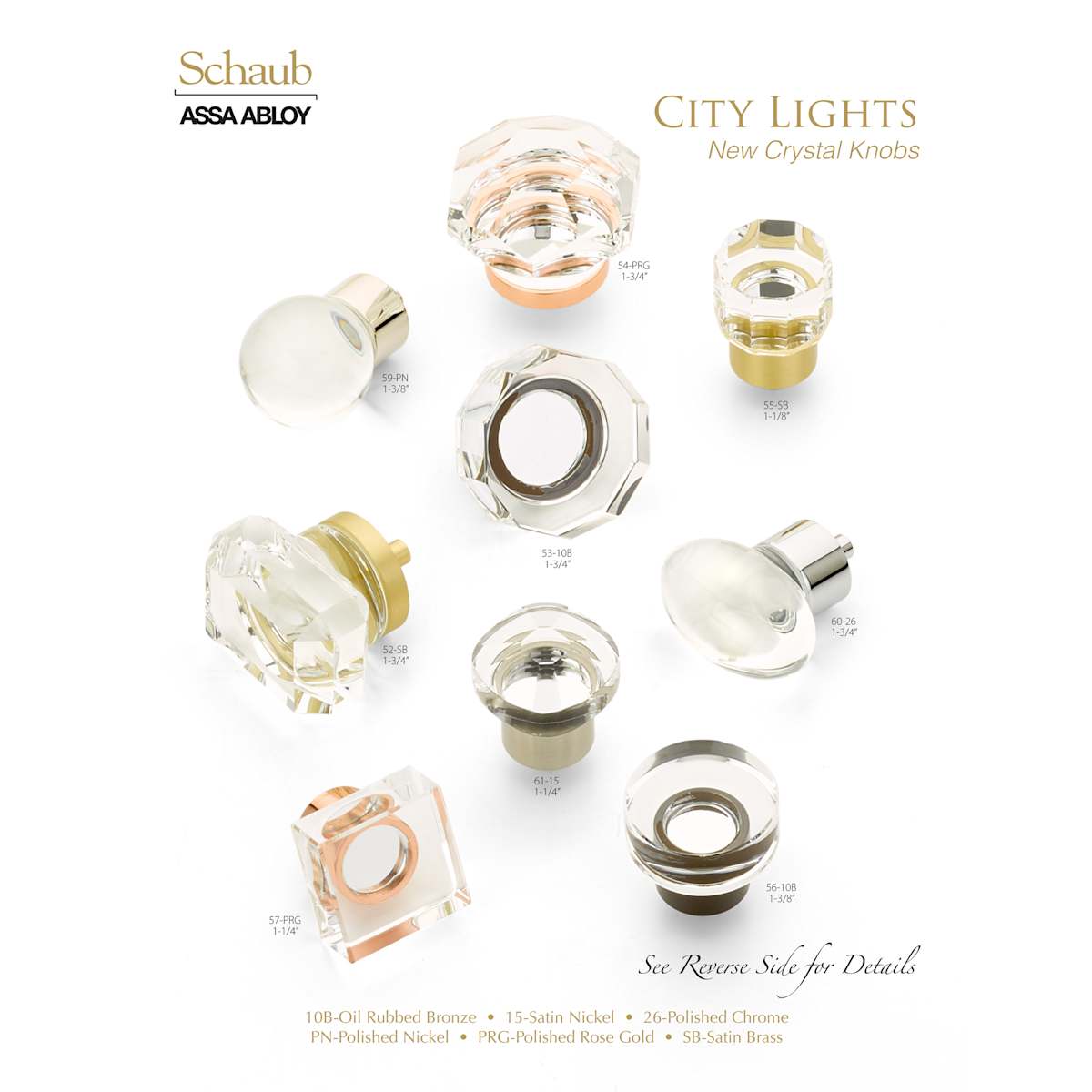 Schaub and Company - 74-PRG - City Lights 7/8" Cylindrical Luxury Solid Brass and Glass Mini Button Cabinet / Drawer Knob in Polished Rose Gold