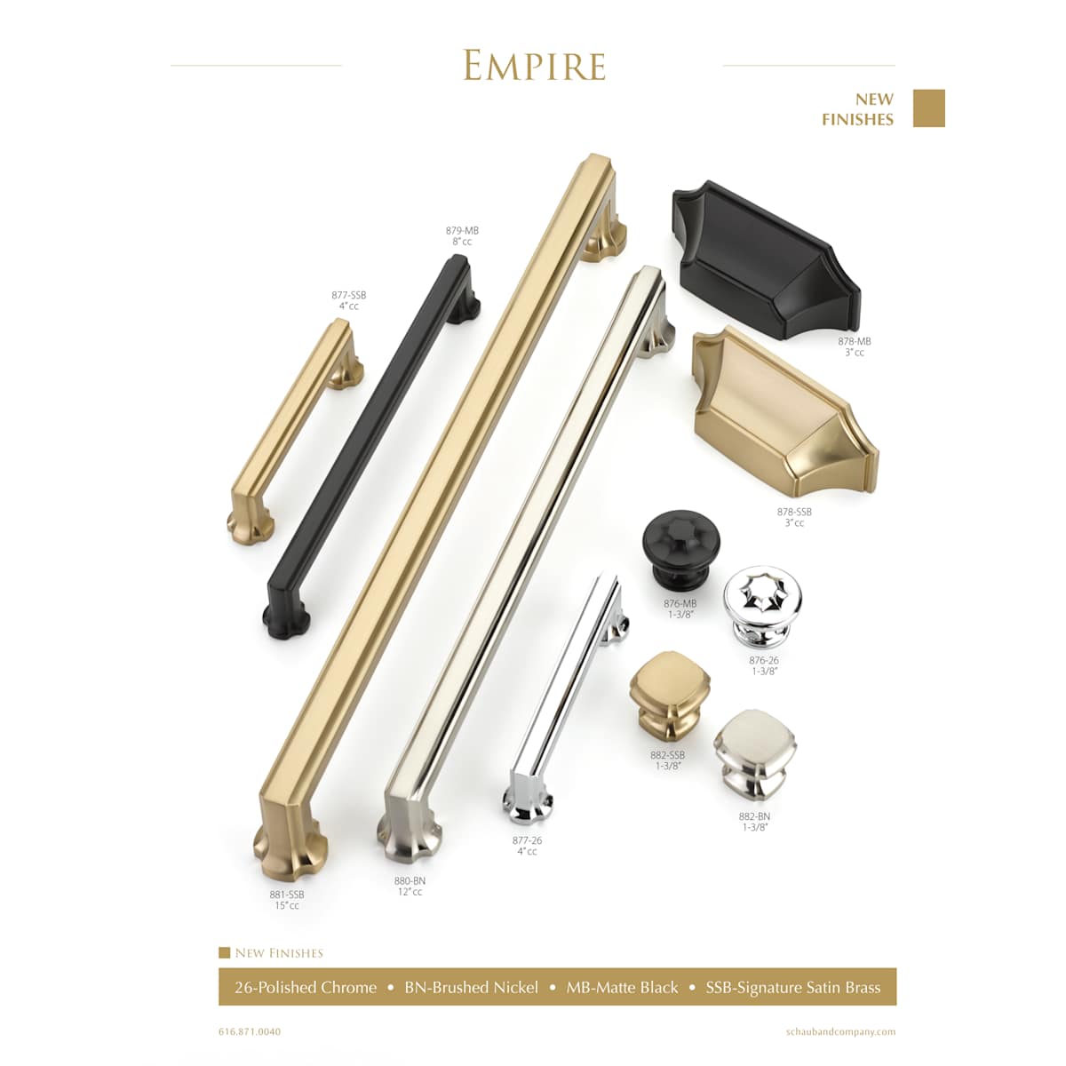 Schaub and Company - 882-EBZ-25PACK - 2 Pack5 - Empire 1-1/4" Traditional Square Cabinet Knobs in Empire Bronze