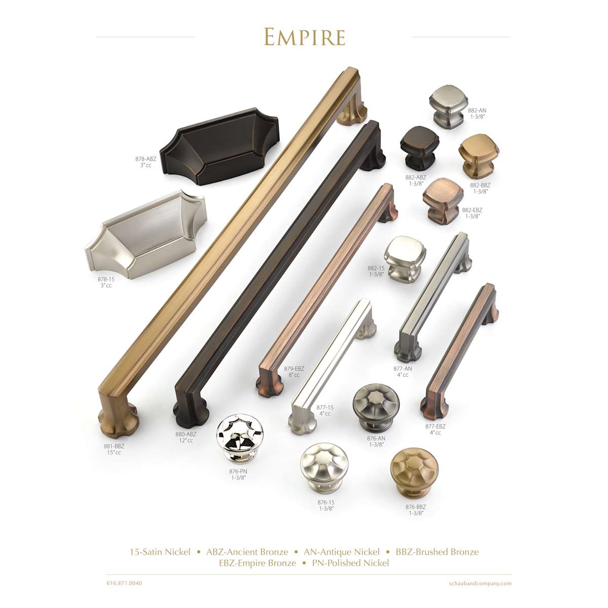 Schaub and Company - 882-EBZ-25PACK - 2 Pack5 - Empire 1-1/4" Traditional Square Cabinet Knobs in Empire Bronze