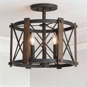 Baron Three Light Semi-Flush Mount