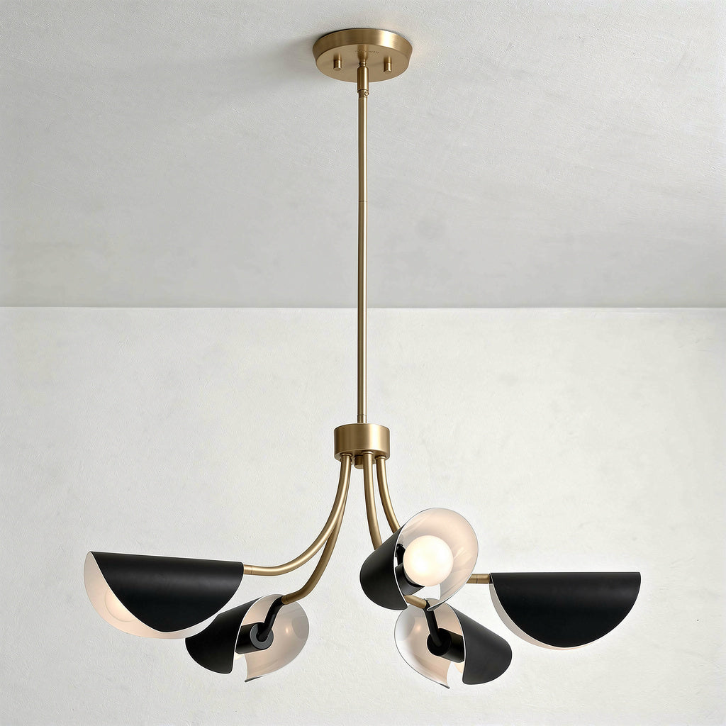 Arcus Five Light Chandelier/Semi Flush