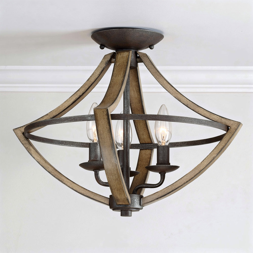 Shire Three Light Semi Flush Mount