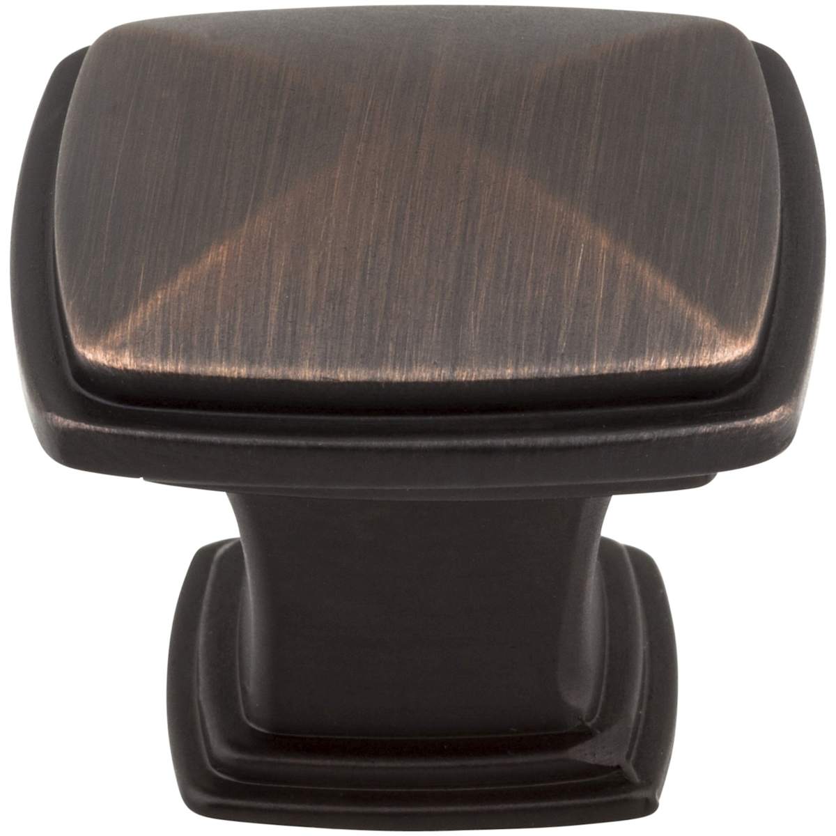 Jeffrey Alexander - 1091DBAC - Milan 1-3/16" Contemporary Stepped Square Cabinet Knob / Drawer Knob with Raised Center in Brushed Oil Rubbed Bronze