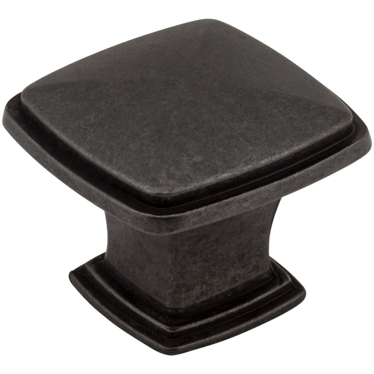 Jeffrey Alexander - 1091DACM - Milan 1-3/16" Contemporary Stepped Square Cabinet Knob / Drawer Knob with Raised Center in Gun Metal