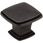 Jeffrey Alexander - 1091DACM - Milan 1-3/16" Contemporary Stepped Square Cabinet Knob / Drawer Knob with Raised Center in Gun Metal