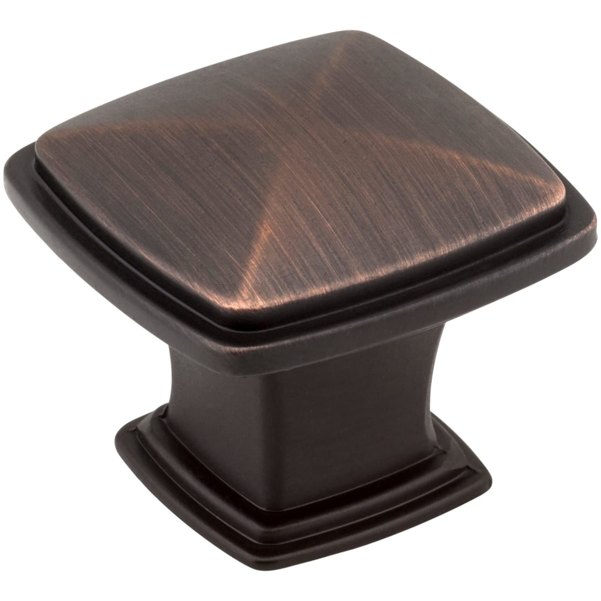 Jeffrey Alexander - 1091DBAC - Milan 1-3/16" Contemporary Stepped Square Cabinet Knob / Drawer Knob with Raised Center in Brushed Oil Rubbed Bronze