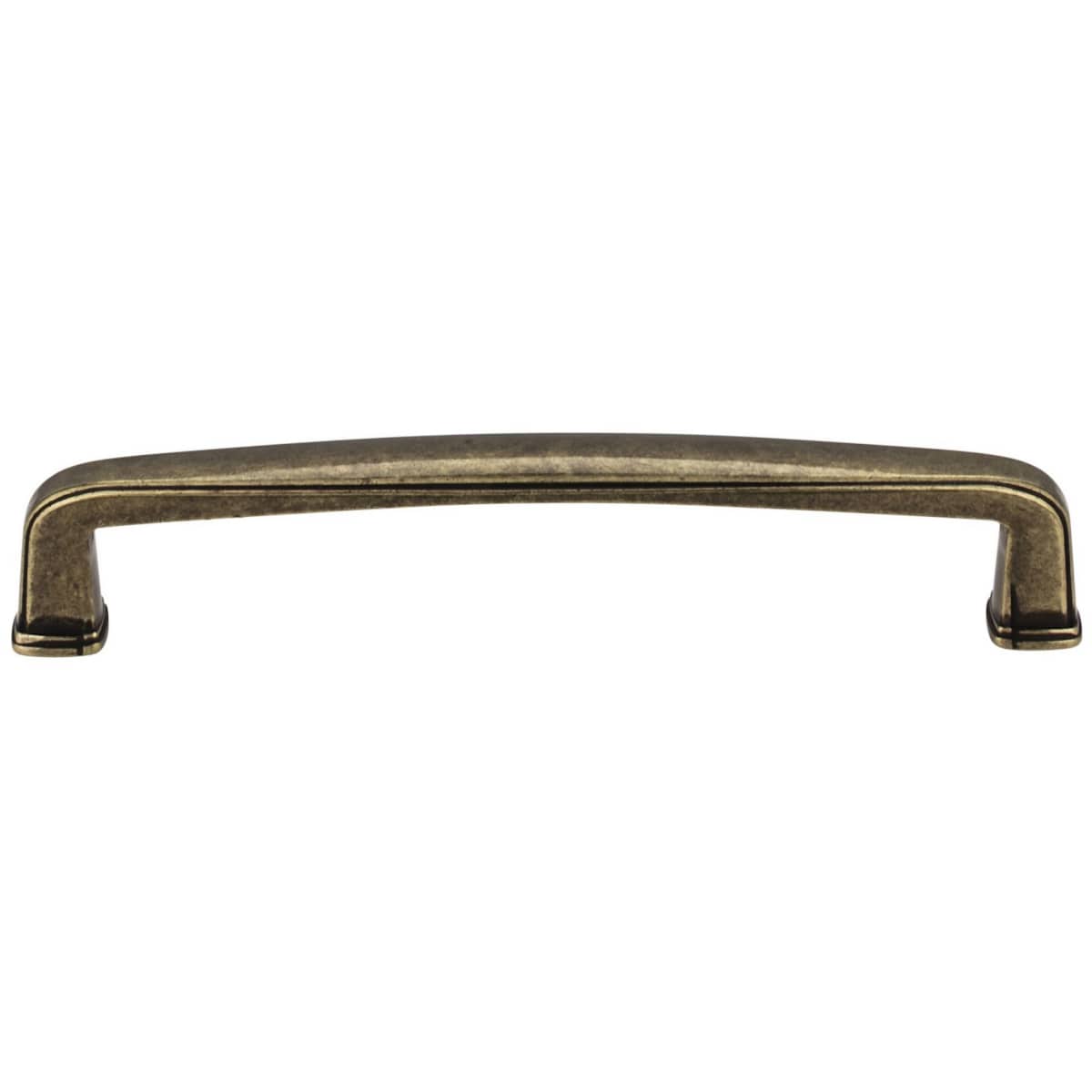 Jeffrey Alexander - 1092-128AB - Milan 1 Series 5-1/16" (128mm) Center to Center Soft Corner Cabinet Handle / Drawer Pull in Brushed Antique Brass