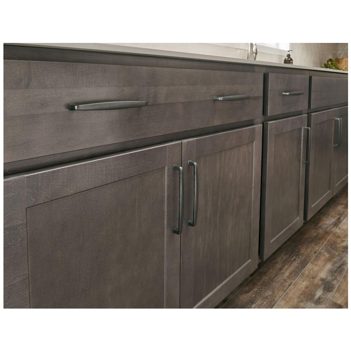 Jeffrey Alexander - 1092-128AB - Milan 1 Series 5-1/16" (128mm) Center to Center Soft Corner Cabinet Handle / Drawer Pull in Brushed Antique Brass