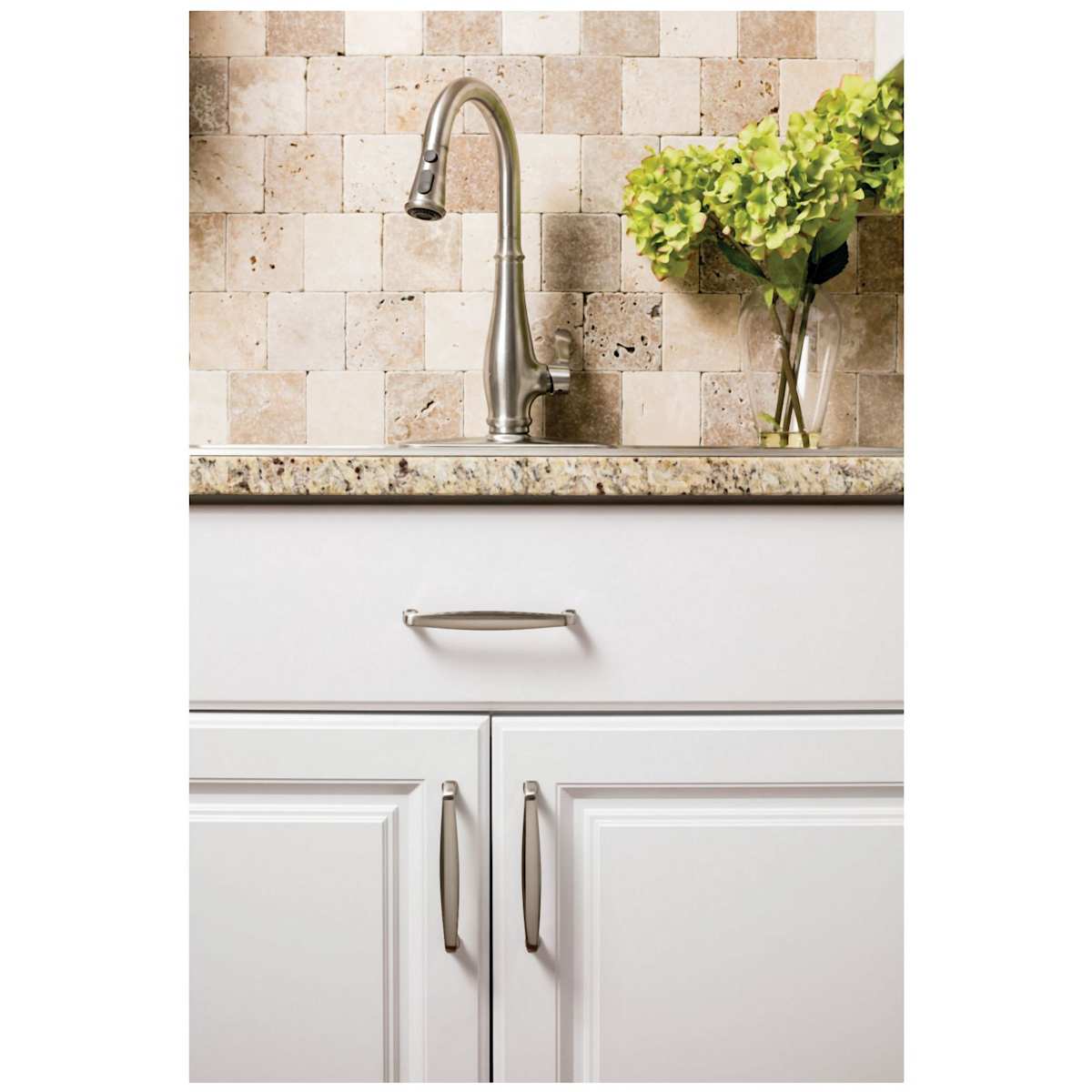 Jeffrey Alexander - 1092-128AB - Milan 1 Series 5-1/16" (128mm) Center to Center Soft Corner Cabinet Handle / Drawer Pull in Brushed Antique Brass