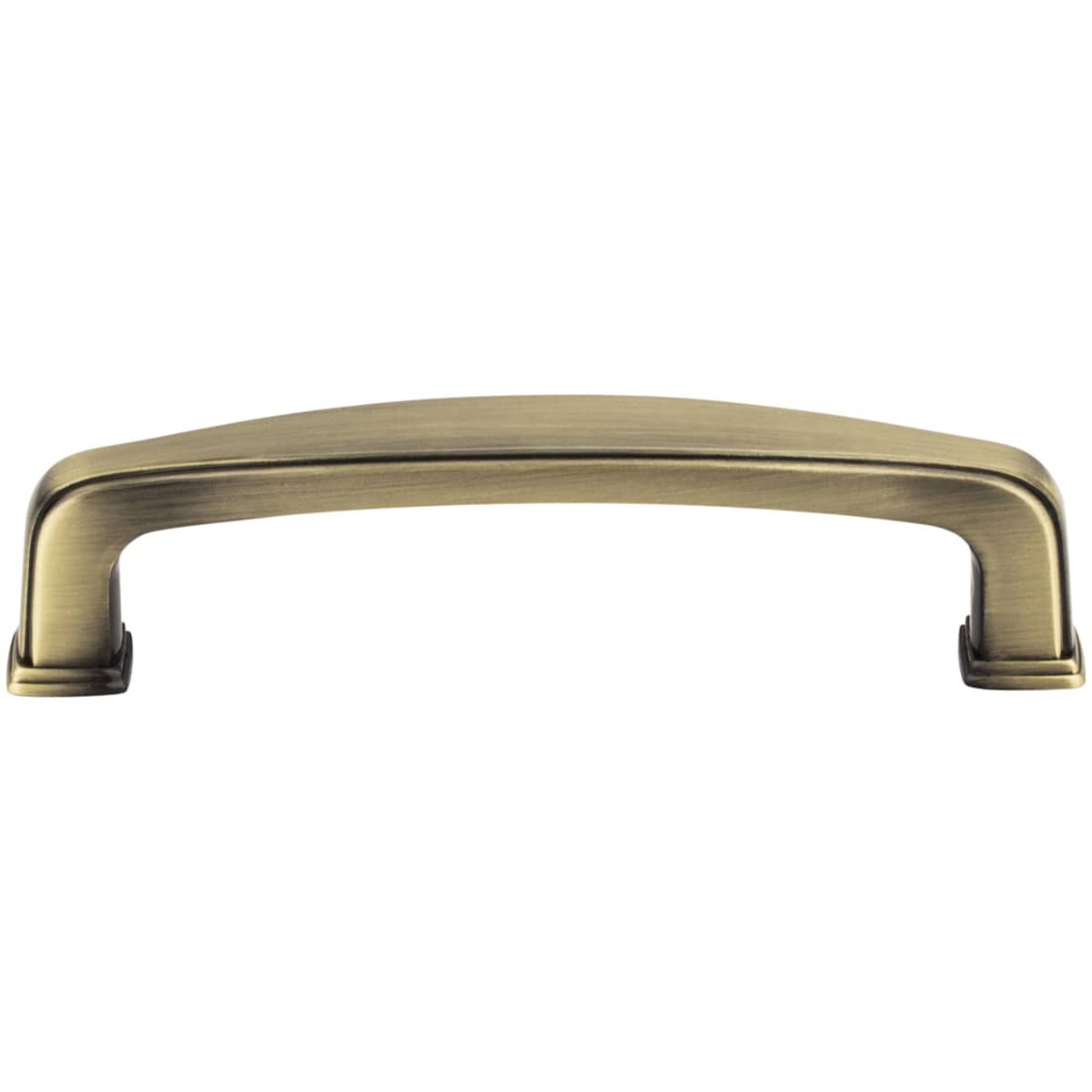 Jeffrey Alexander - 1092AEM - Milan 1 Series 3-3/4" Center to Center Transitional Cabinet Handle / Drawer Pull in Distressed Antique Brass