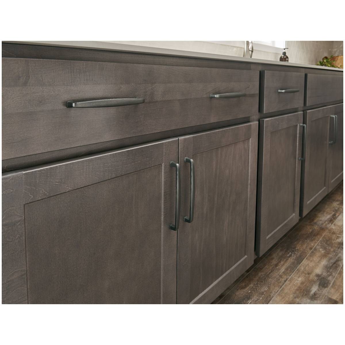 Jeffrey Alexander - 1092AEM - Milan 1 Series 3-3/4" Center to Center Transitional Cabinet Handle / Drawer Pull in Distressed Antique Brass