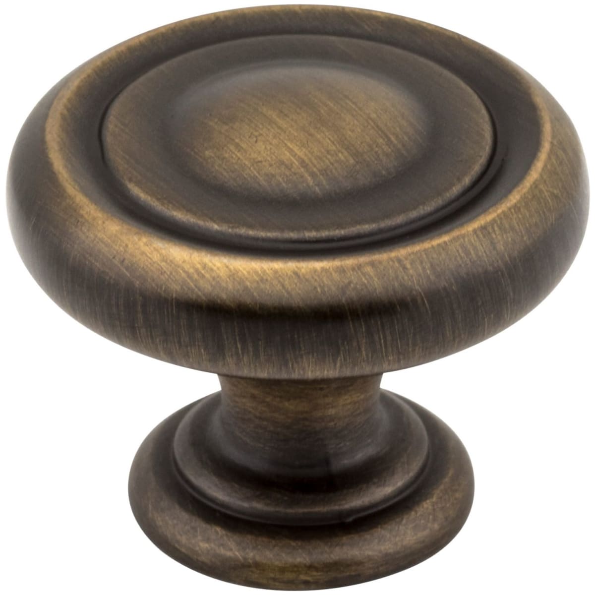 Bremen I - 1-1/4" Round Traditional Ring Mushroom Cabinet Knob / Drawer Knob with Stacked Foot