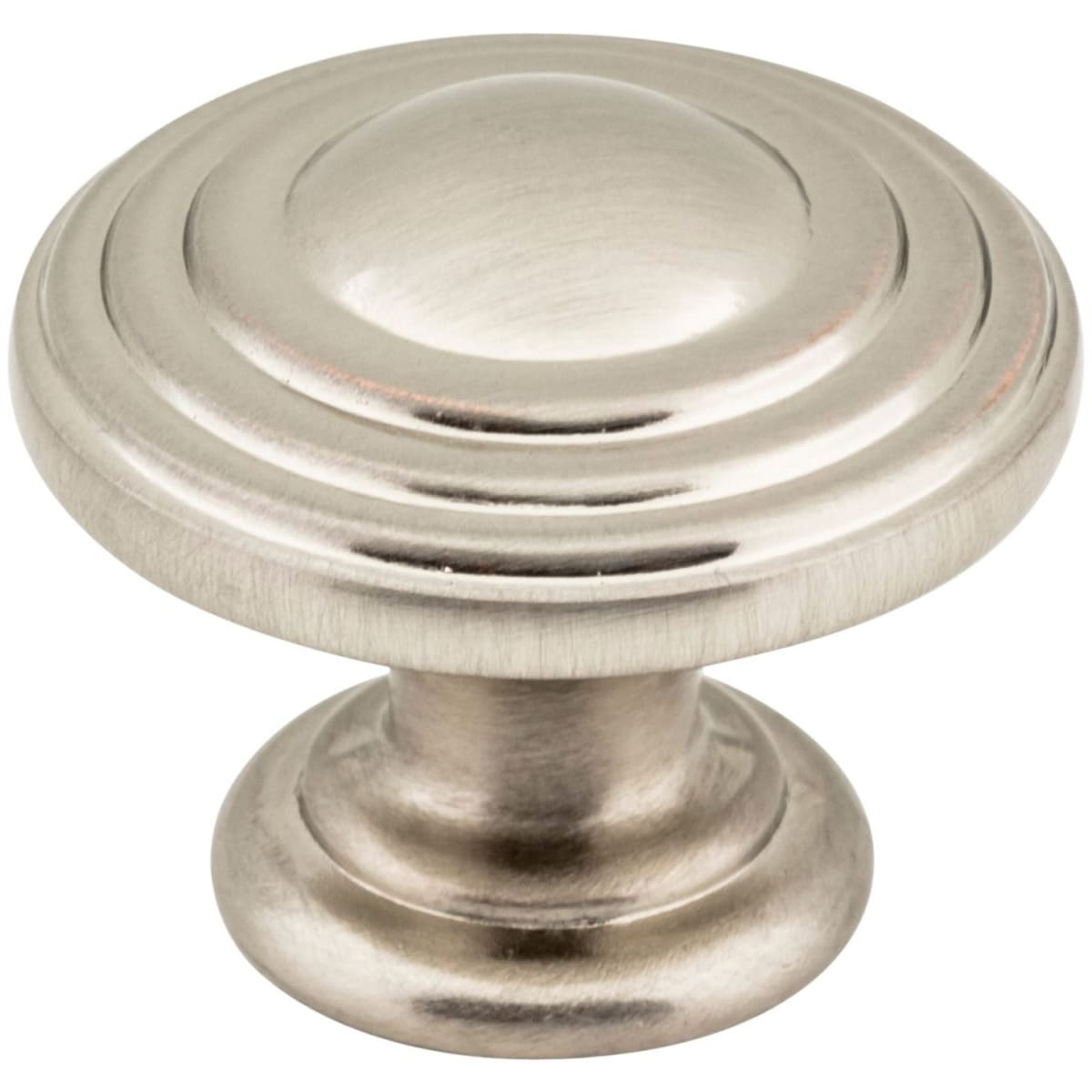 Jeffrey Alexander - 137SN - Bremen 2 - 1-1/4" Round Stacked Ring Mushroom Cabinet Knob / Drawer Knob in Satin Nickel