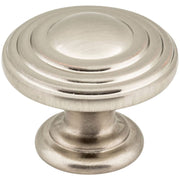 Jeffrey Alexander - 137SN - Bremen 2 - 1-1/4" Round Stacked Ring Mushroom Cabinet Knob / Drawer Knob in Satin Nickel