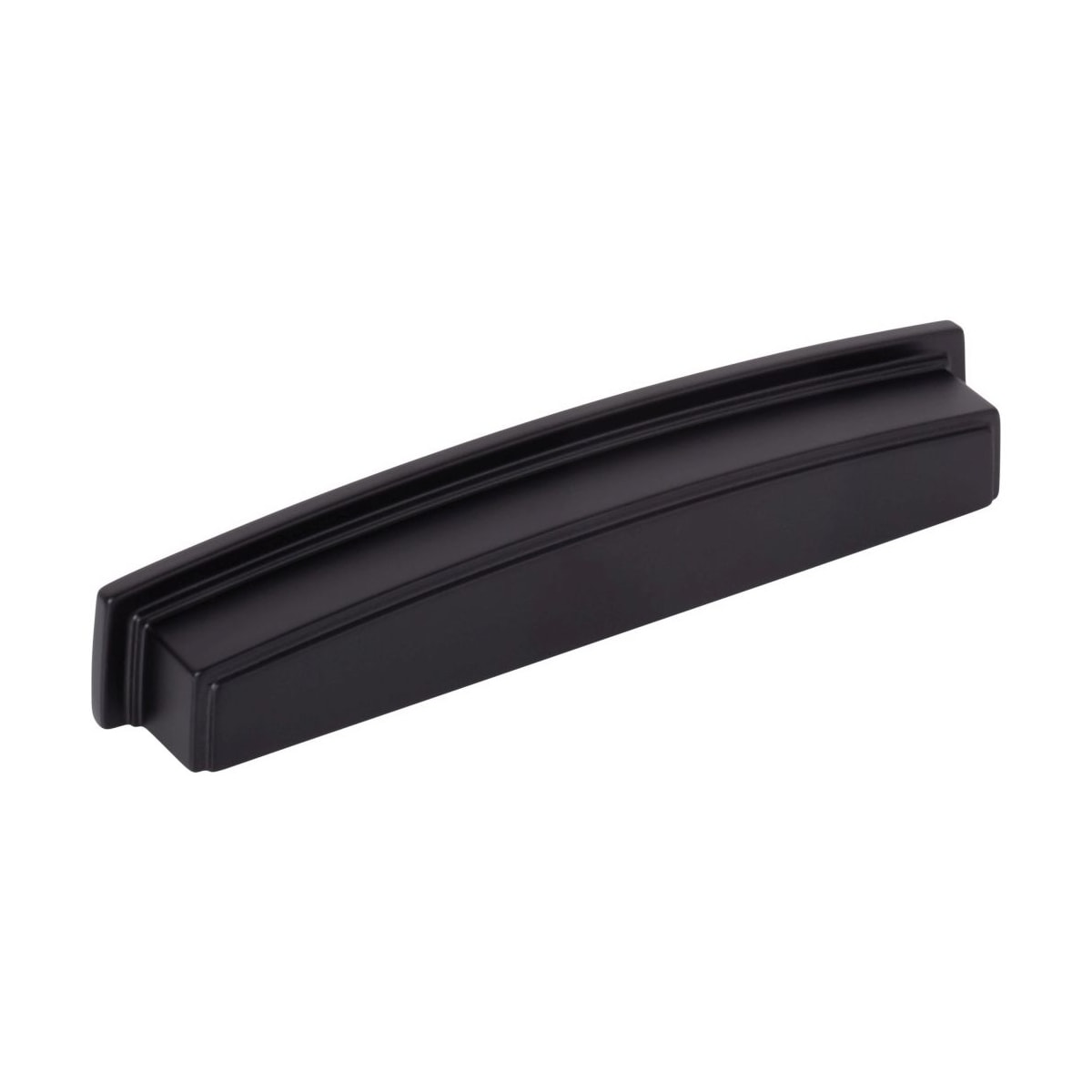 Jeffrey Alexander - 141-160MB - Renzo 6-5/16" Center to Center Bold Modern Square Cabinet Cup Pull / Drawer Cup Handle in Matte Black