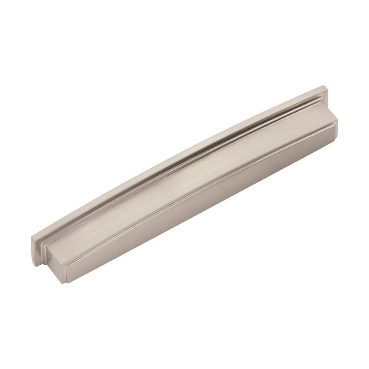 Jeffrey Alexander - 141-192BNBDL - Renzo 7-9/16" Center to Center Modern Square Cabinet Cup Handle / Drawer Cup Pull in Brushed Pewter
