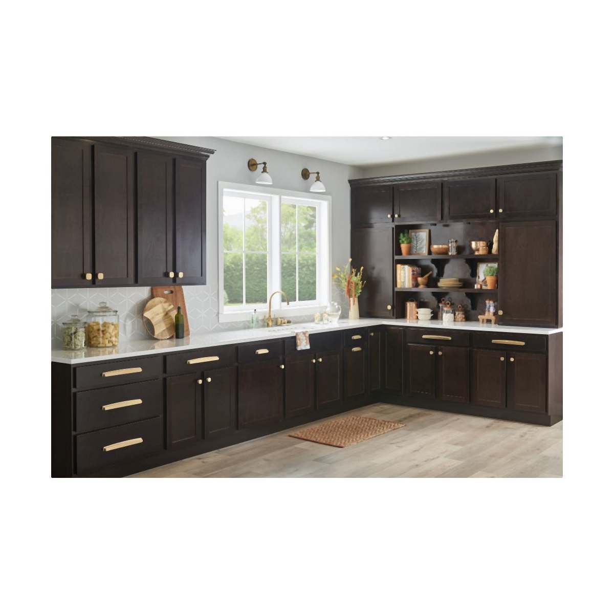 Jeffrey Alexander - 141-192BNBDL - Renzo 7-9/16" Center to Center Modern Square Cabinet Cup Handle / Drawer Cup Pull in Brushed Pewter