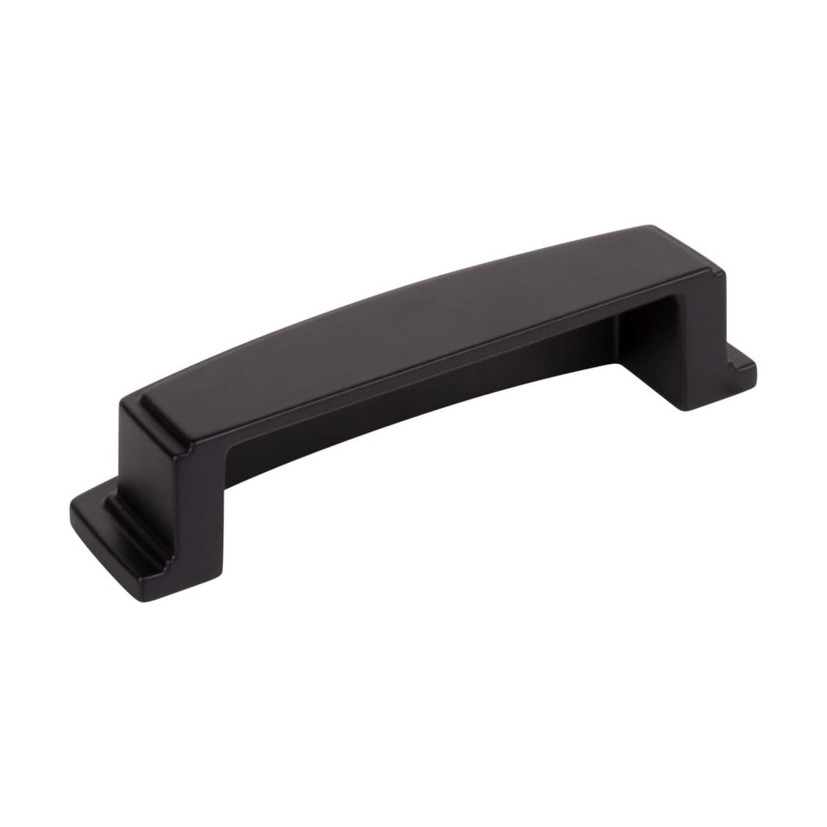 Jeffrey Alexander - 141-96MB - Renzo 3-3/4" Center to Center Squared Contemporary Rectangular Cabinet Cup Pull / Drawer Cup Handle in Matte Black