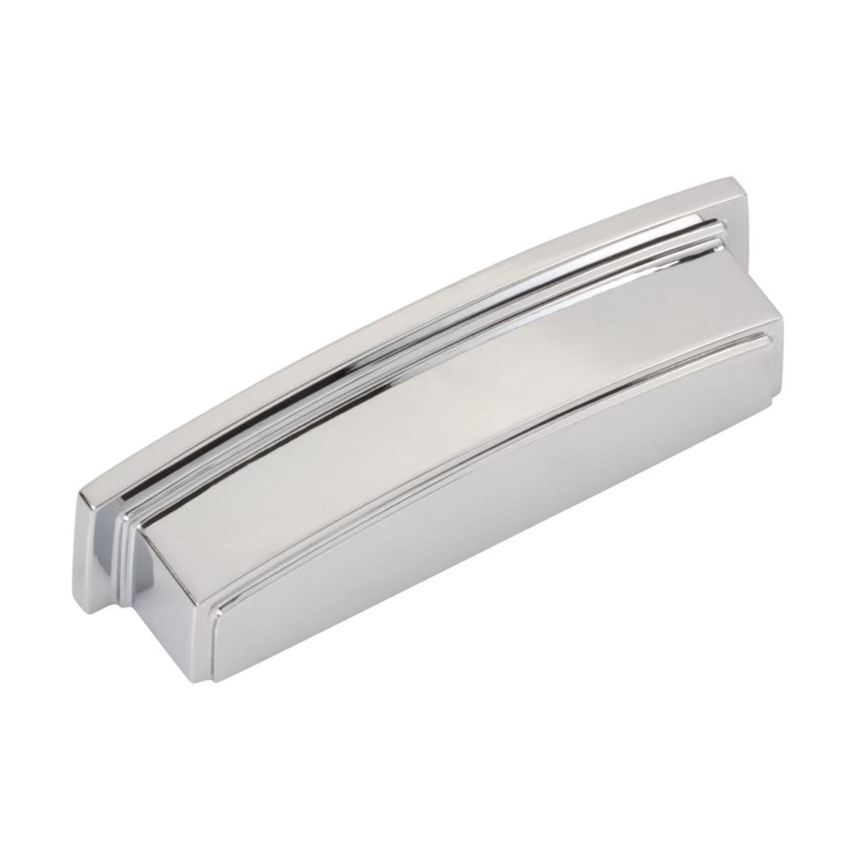 Jeffrey Alexander - 141-96MB - Renzo 3-3/4" Center to Center Squared Contemporary Rectangular Cabinet Cup Pull / Drawer Cup Handle in Matte Black