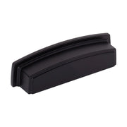 Jeffrey Alexander - 141-96MB - Renzo 3-3/4" Center to Center Squared Contemporary Rectangular Cabinet Cup Pull / Drawer Cup Handle in Matte Black