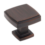 Jeffrey Alexander - 141DBAC - Renzo 1-1/4" Stepped Square Bold Cabinet Knob / Drawer Knob in Brushed Oil Rubbed Bronze