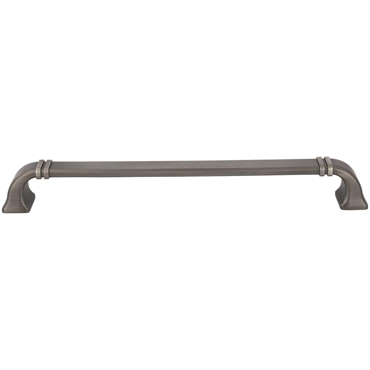 Jeffrey Alexander - 165-12DBAC - Ella 12" Center to Center Elegant Soft Square Appliance Handle / Pull with Strap Detail in Brushed Oil Rubbed Bronze