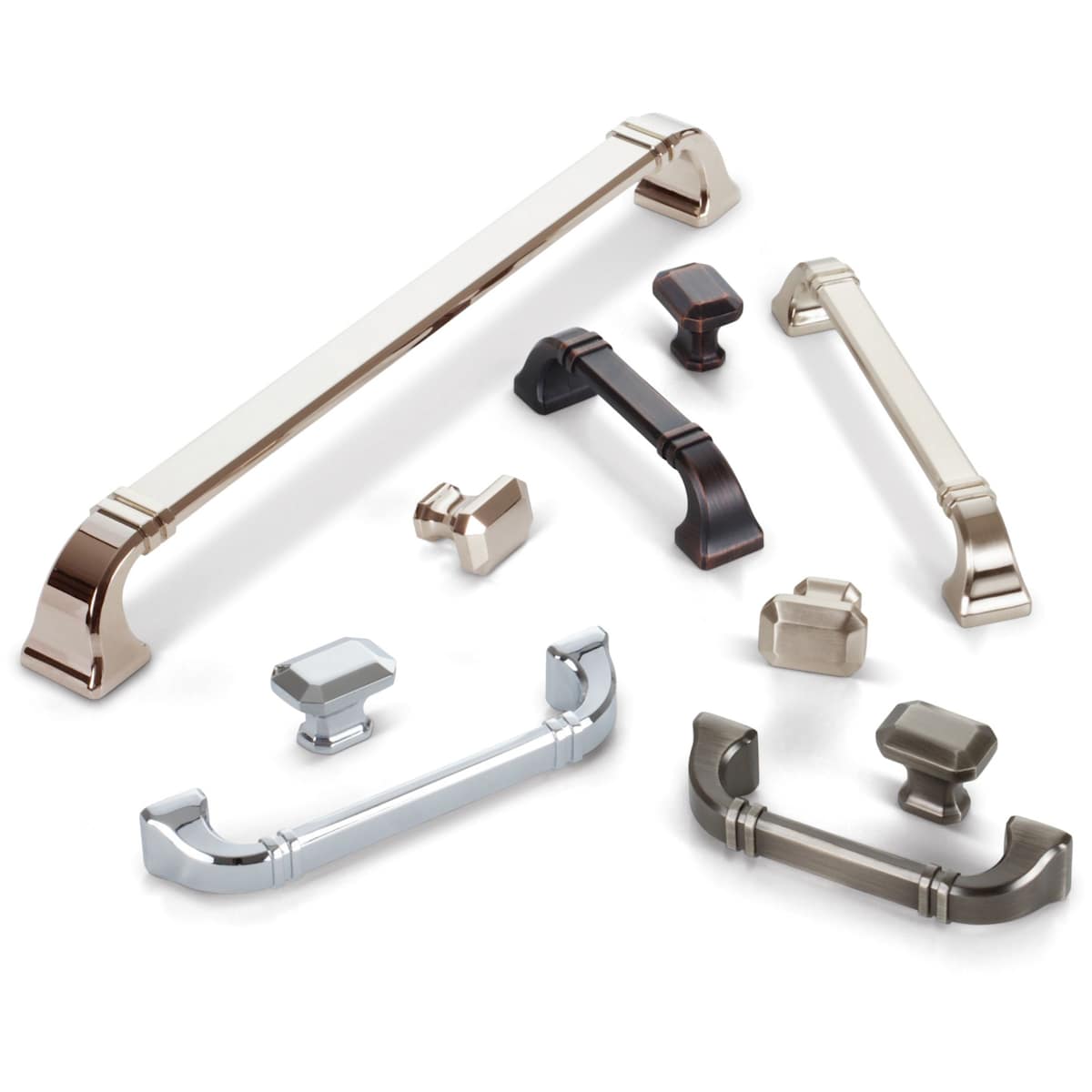 Jeffrey Alexander - 165-12DBAC - Ella 12" Center to Center Elegant Soft Square Appliance Handle / Pull with Strap Detail in Brushed Oil Rubbed Bronze