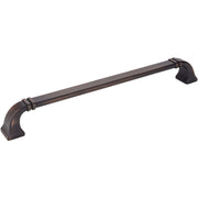 Jeffrey Alexander - 165-12DBAC - Ella 12" Center to Center Elegant Soft Square Appliance Handle / Pull with Strap Detail in Brushed Oil Rubbed Bronze