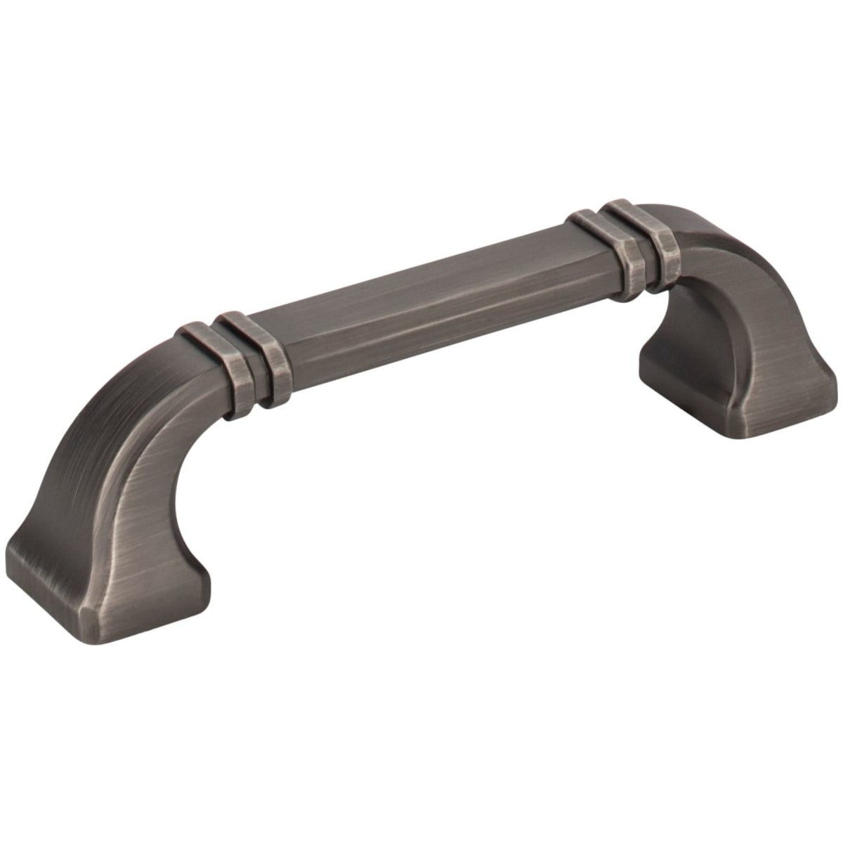 Ella 3-3/4" Center to Center Soft Square Cabinet Handle / Drawer Pull with Strap Detail