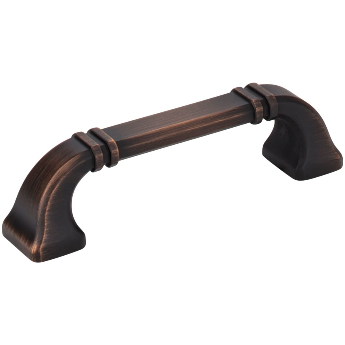 Ella 3-3/4" Center to Center Soft Square Cabinet Handle / Drawer Pull with Strap Detail