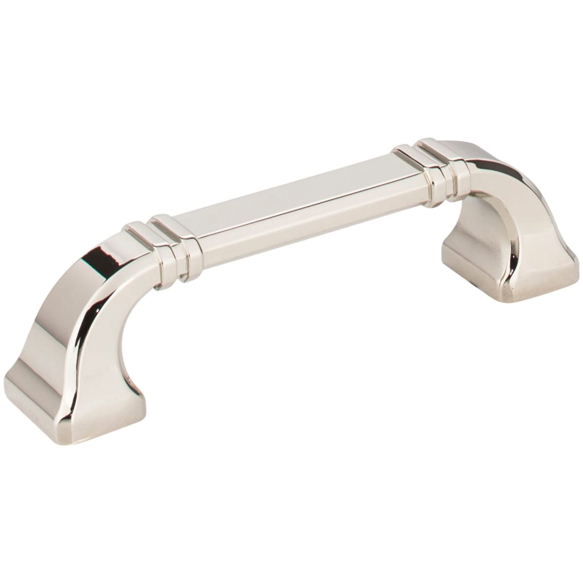 Ella 3-3/4" Center to Center Soft Square Cabinet Handle / Drawer Pull with Strap Detail