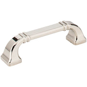 Ella 3-3/4" Center to Center Soft Square Cabinet Handle / Drawer Pull with Strap Detail