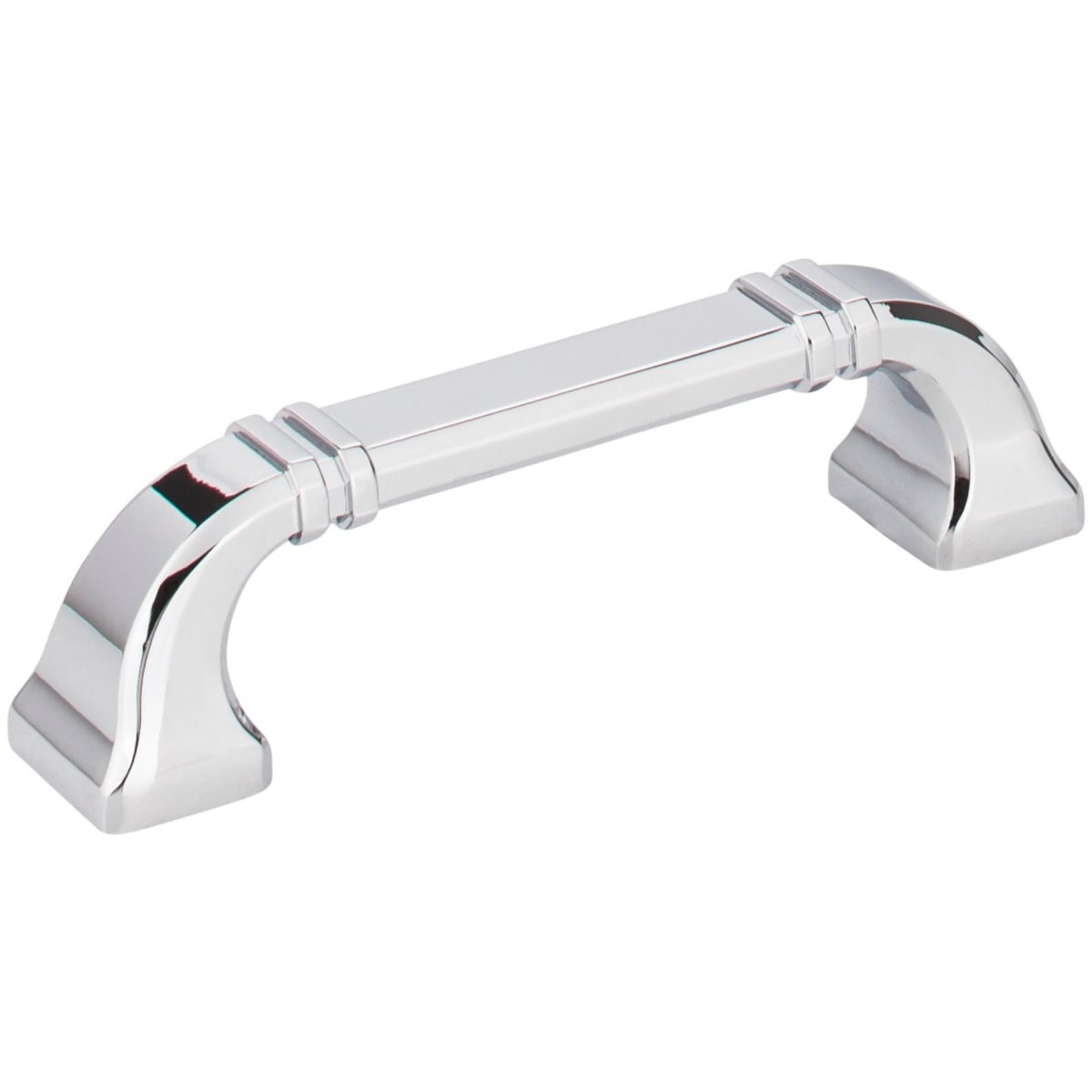 Ella 3-3/4" Center to Center Soft Square Cabinet Handle / Drawer Pull with Strap Detail
